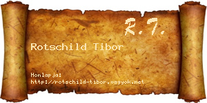 Rotschild Tibor névjegykártya